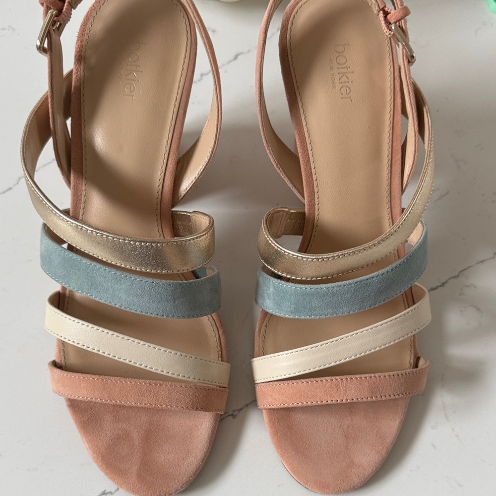 Botkier Women's Pink, Cream, and Blue Strappy Sandals